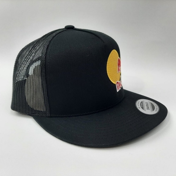 RedBull Red Bull Embroidered Flat Bill Snapback Mesh Hat Cap Black Yupoong Truck main image 6